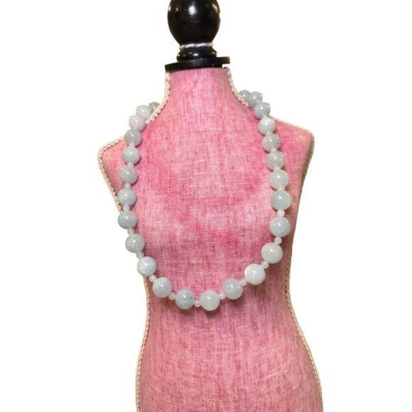 New EFFY Jade Bead 18” Statement Necklace 14K Yellow Gold Clasp - Picture 1 of 3